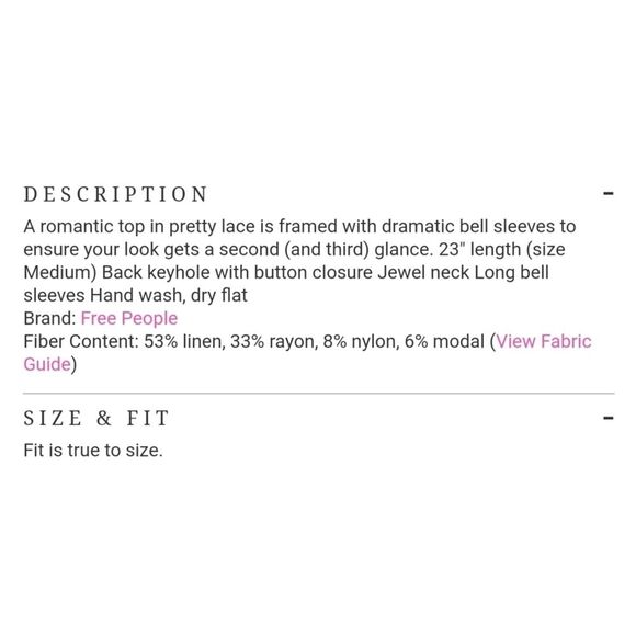 Free People|Once Upon-A-Time Black Bell Sleeve Lace Top, XS - Picture 4 of 10